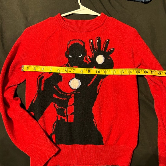 Marvel Iron man knitted sweater. Red and black. Children’s M (8). Boys. Used. - Picture 6 of 6